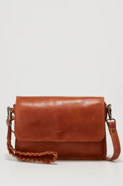Skye Leather Knot Flapover Bag