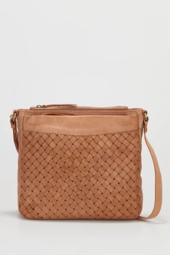 Palma Leather Weave Crossbody Bag