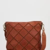 Check Leather Stitch Crossbody Bag