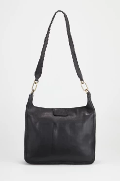 Cora Leather Whipstitch Hobo Bag