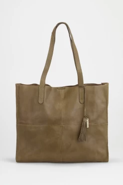 Alba Leather Unlined Tote Bag