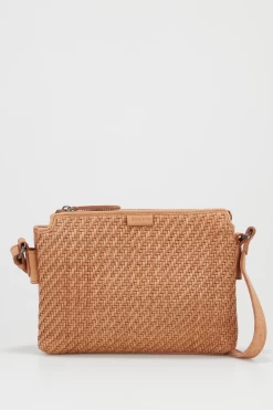 Step Weave Leather Crossbody Bag