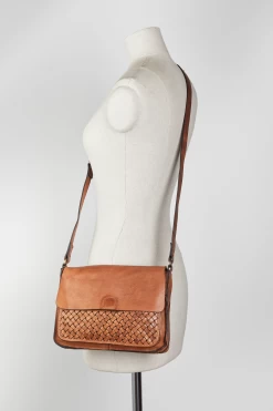 Palma Weave Leather Flapover Bag -Travel Luggage Store 3210627 4